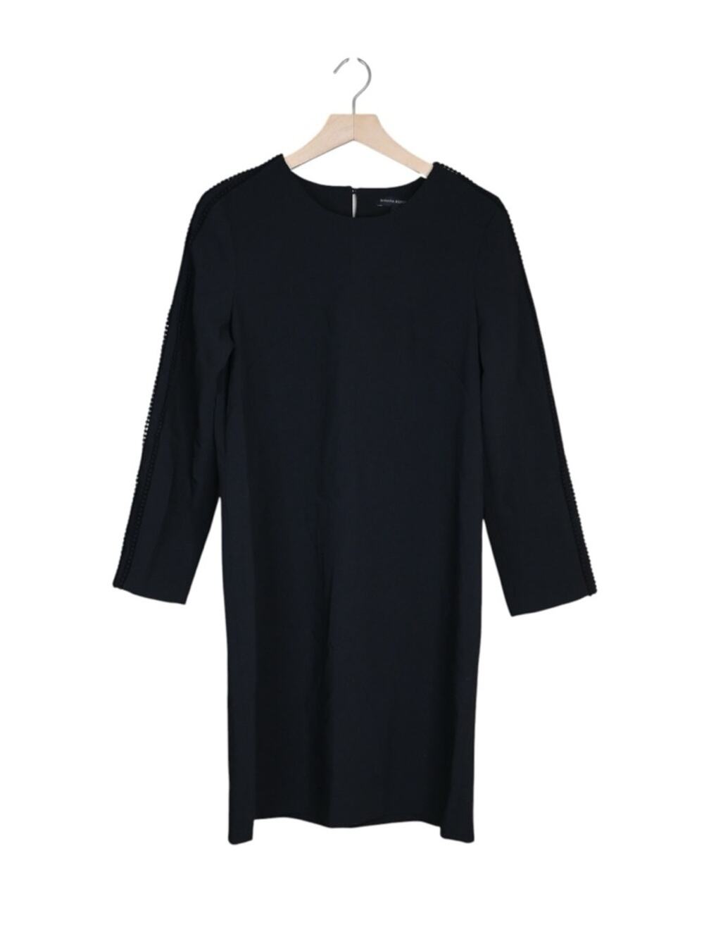 Banana Republic Women's 8 Tall Black Long Sleeve Shift Dress NEW